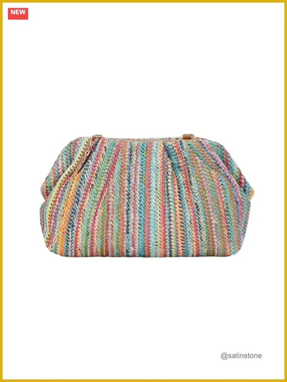 Woven Straw Clutch Purse Crossbody Evening Handbag Shoulder Bag Summer